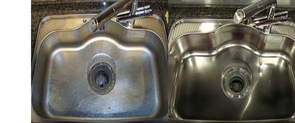 シンクの鏡面施工写真