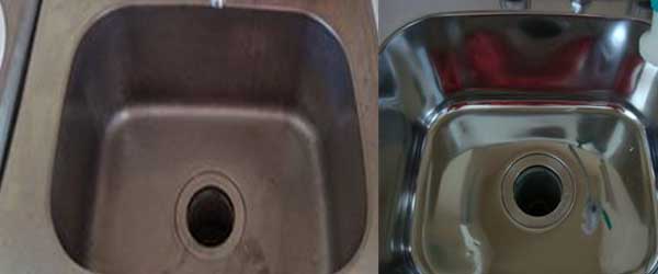 シンクの鏡面施工